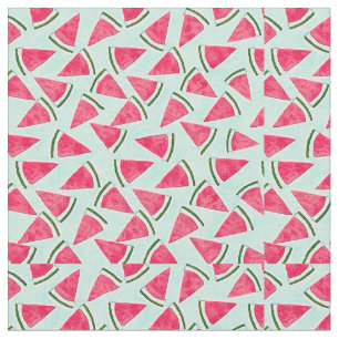 Vattenfärgad Rosa Grönt Watermelon Triangles Tyg