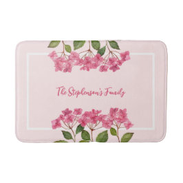 Vattenfärgad Rosa Hydrangea Lacecaps Illustration Badrumsmatta