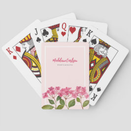 Vattenfärgad Rosa Hydrangea Lacecaps Illustration Casinokort