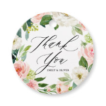 Vattenfärgad Rosa Peach Blommigt Utandning Tack