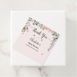 Vattenfärgad Rosa ros med Butterflies Baby Shower Gåvor Etiketter