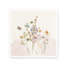 Vattenfärgad Rosa tryckt och torkad Wildblomma