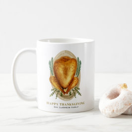Vattenfärgad Rostat Turkiet - Thanksgiving för mid Kaffemugg