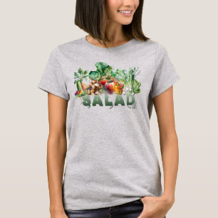 Vattenfärgad Salad T Shirt