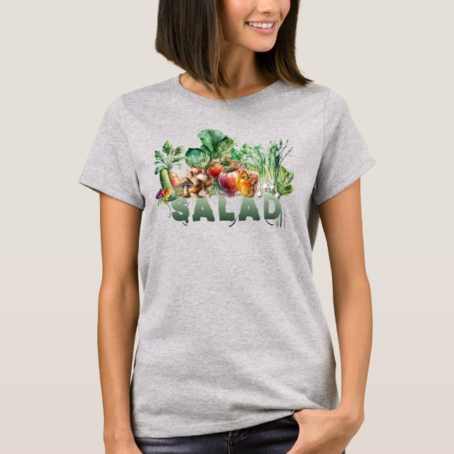 Vattenfärgad Salad T Shirt (Framsida)