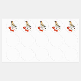 Vattenfärgad skogsfågel som vaxar klistermärke