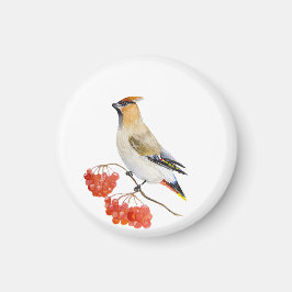 Vattenfärgad skogsfågel som vaxar magnet