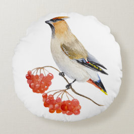 Vattenfärgad skogsfågel som vaxar rund kudde