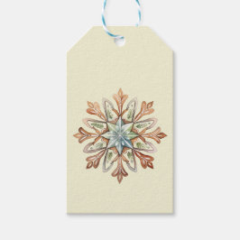 Vattenfärgad snöflinga presentetikett