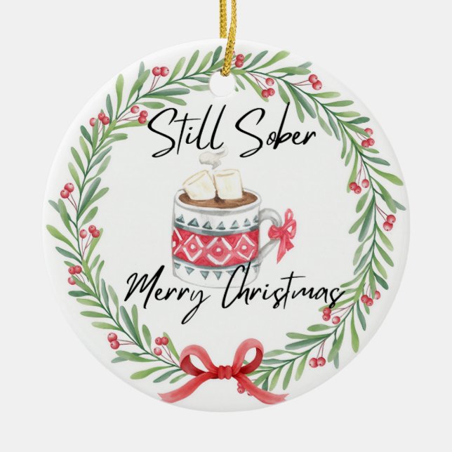 Vattenfärgad soja julgransprydnad keramik (Framsidan)