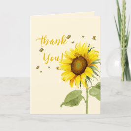 Vattenfärgad solrosa med Butterflies Baby Shower Tack Kort