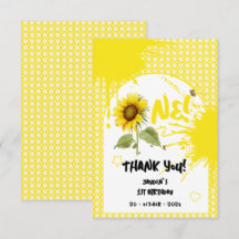 Vattenfärgad solrosa med fjärilar 1:a födelsedag