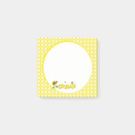 Vattenfärgad solrosa med fjärilar post-it block