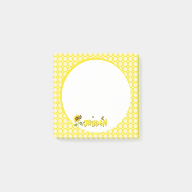 Vattenfärgad solrosa med fjärilar post-it block (Framsida)