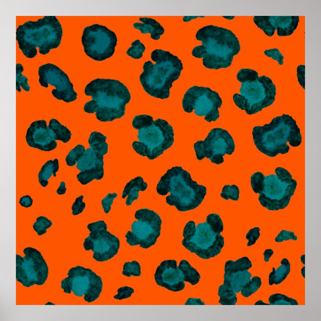 Vattenfärgad sömlös mönster med leopard hud. Fas Poster (Framsidan)