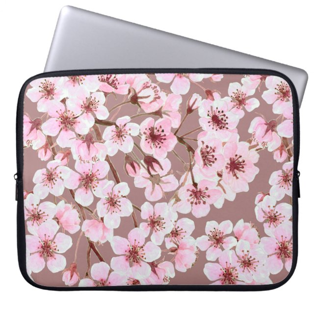 Vattenfärgad sömlös mönster tillverkad av körsbärs laptop fodral (Framsidan)