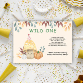 Vattenfärgad söt flugagarik första födelsedagsfest tack kort