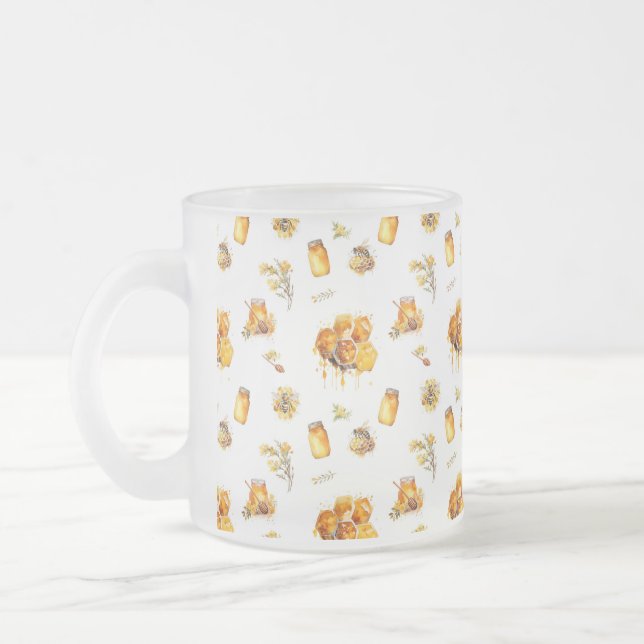 Vattenfärgad söt honung frostad glasmugg (Vänster)