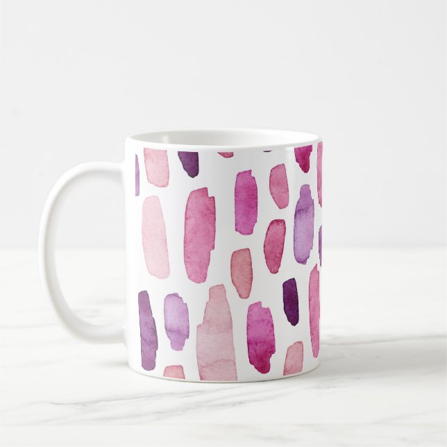 Vattenfärgad Stänk: Rosa, Lila Mönster. Kaffemugg (Vänster)
