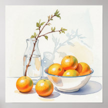 Vattenfärgad stillastående - Orangar