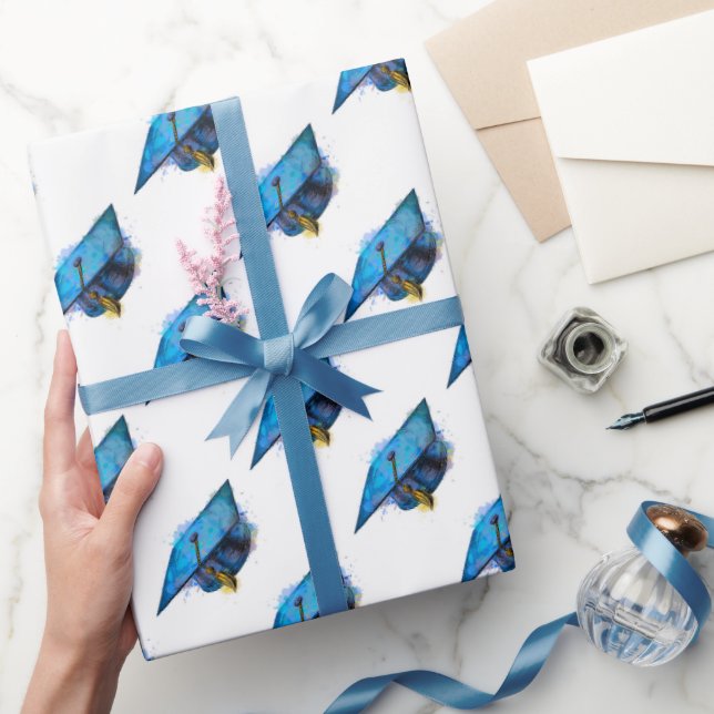 Vattenfärgad Studentmössa Presentpapper (Gifting)