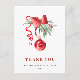 Vattenfärgad Tack för prydnadsjul-Helgdag Vykort