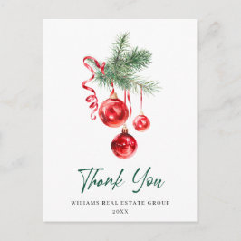 Vattenfärgad Tack för prydnadsjul-Helgdag Vykort