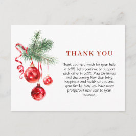 Vattenfärgad Tack för prydnadsjul-Helgdag Vykort