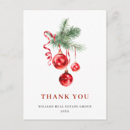 Vattenfärgad Tack för prydnadsjul-Helgdag Vykort