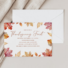 Vattenfärgad Thanksgiving - höst under hösten Inbjudningar