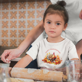Vattenfärgad Thanksgiving Turkiet och pumpor T Shirt