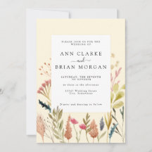 Vattenfärgad torkad boho-gräs och vild blommigt br