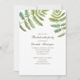 Vattenfärgad trädsgreenery bachelorette inbjudningar