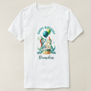 Vattenfärgad Trex-dos 1:a födelsedag T Shirt