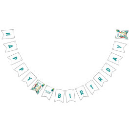 Vattenfärgad Trex-dos 1:a födelsedag Vimplar