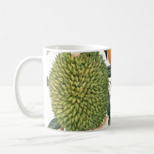 Vattenfärgad tropisk durian, mango mönster. kaffemugg