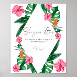Vattenfärgad tropisk möhippa - sangria pub poster