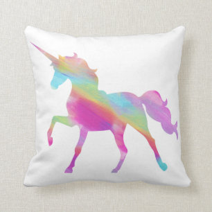 Vattenfärgad Unicorn Pillow - plocka ditt eget fär Kudde