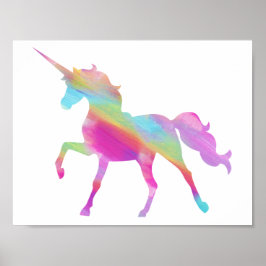 Vattenfärgad Unicorn Poster - plocka din bakgrund!