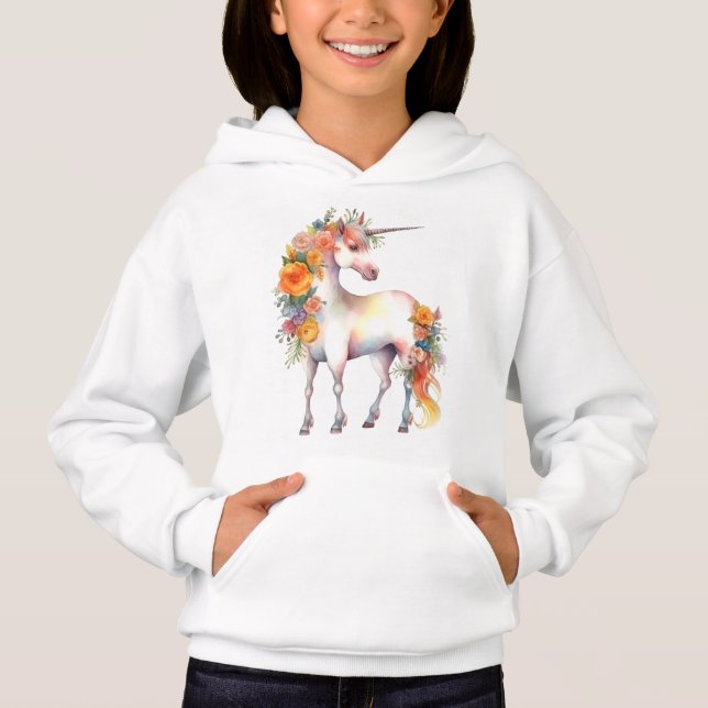 Vattenfärgad Unicorn T Shirt (Framsida)