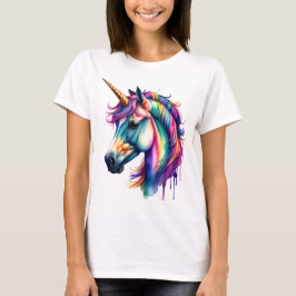 Vattenfärgad Unicorn T Shirt