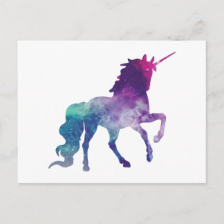 Vattenfärgad Unicorn Vykort