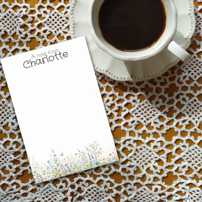 Vattenfärgad vildblomma namn post-it block (Skapare uppladdad)