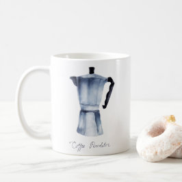 Vattenfärgad vintage Moka kaffepalkylator Kaffemugg
