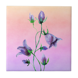 Vattenfärgad violettblåringare på violett och pers kakelplatta