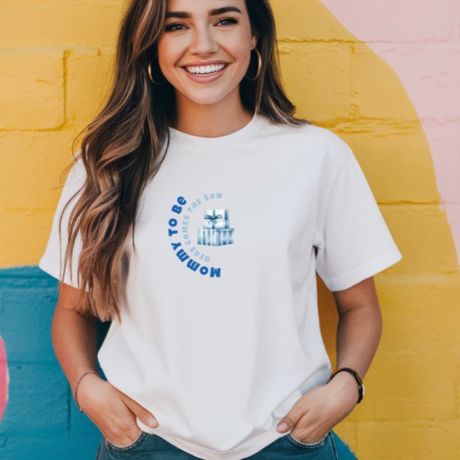 Vattenfärgad, vit babydoppost t shirt (Skapare uppladdad)