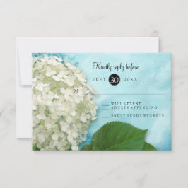 Vattenfärgad vit Hydrangea-Blommigt, Bröllop OSA Kort