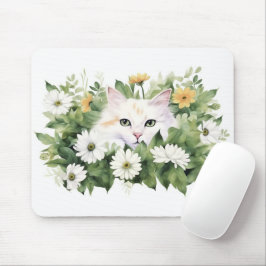 Vattenfärgad vit katt i Daisy Musmatta