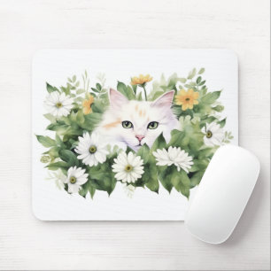 Vattenfärgad vit katt i Daisy Musmatta