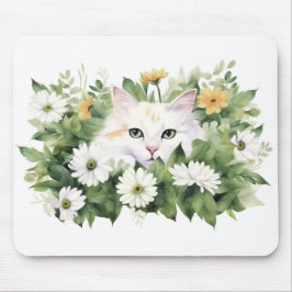 Vattenfärgad vit katt i Daisy Musmatta